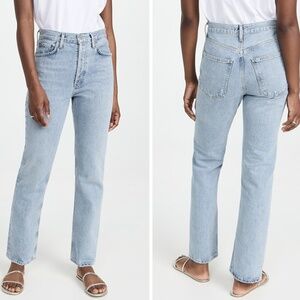 Agolde Lana Mid-rise Straight Jeans, Riptide, Size 23